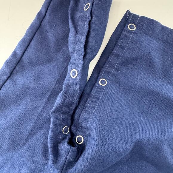 Vintage Navy Toddler Embroidered Trains Baby Overalls Boys Size 12 Mos USA - Picture 3 of 7